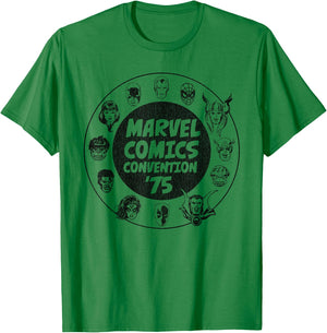 Marvel Comics Convention 75 Monochromatic Vintage T-Shirt - T-Shirt | Irish Green