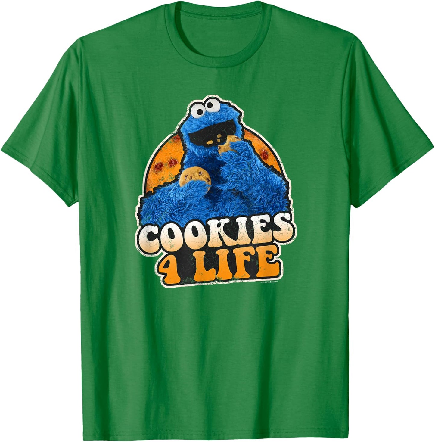 Sesame Street Cookie Monster Cookies 4 Life T-Shirt - T-Shirt | Irish Green
