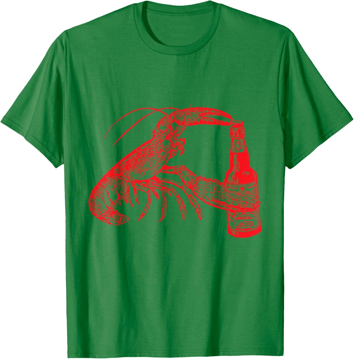 The Original Beer Drinking Lobster Funny Craft Beer T-Shirt - T-Shirt | Irish Green