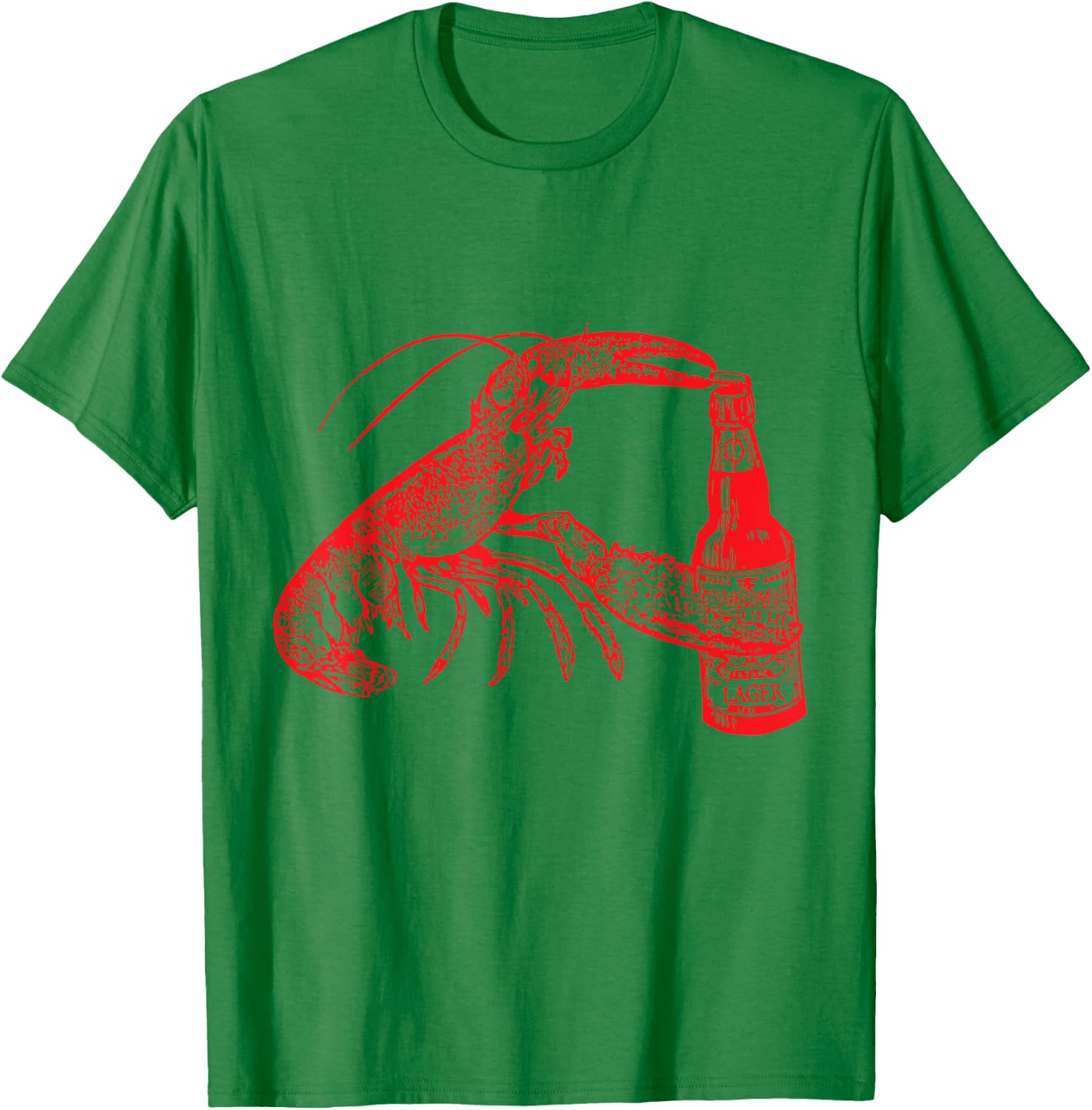 The Original Beer Drinking Lobster Funny Craft Beer T-Shirt - T-Shirt | Irish Green