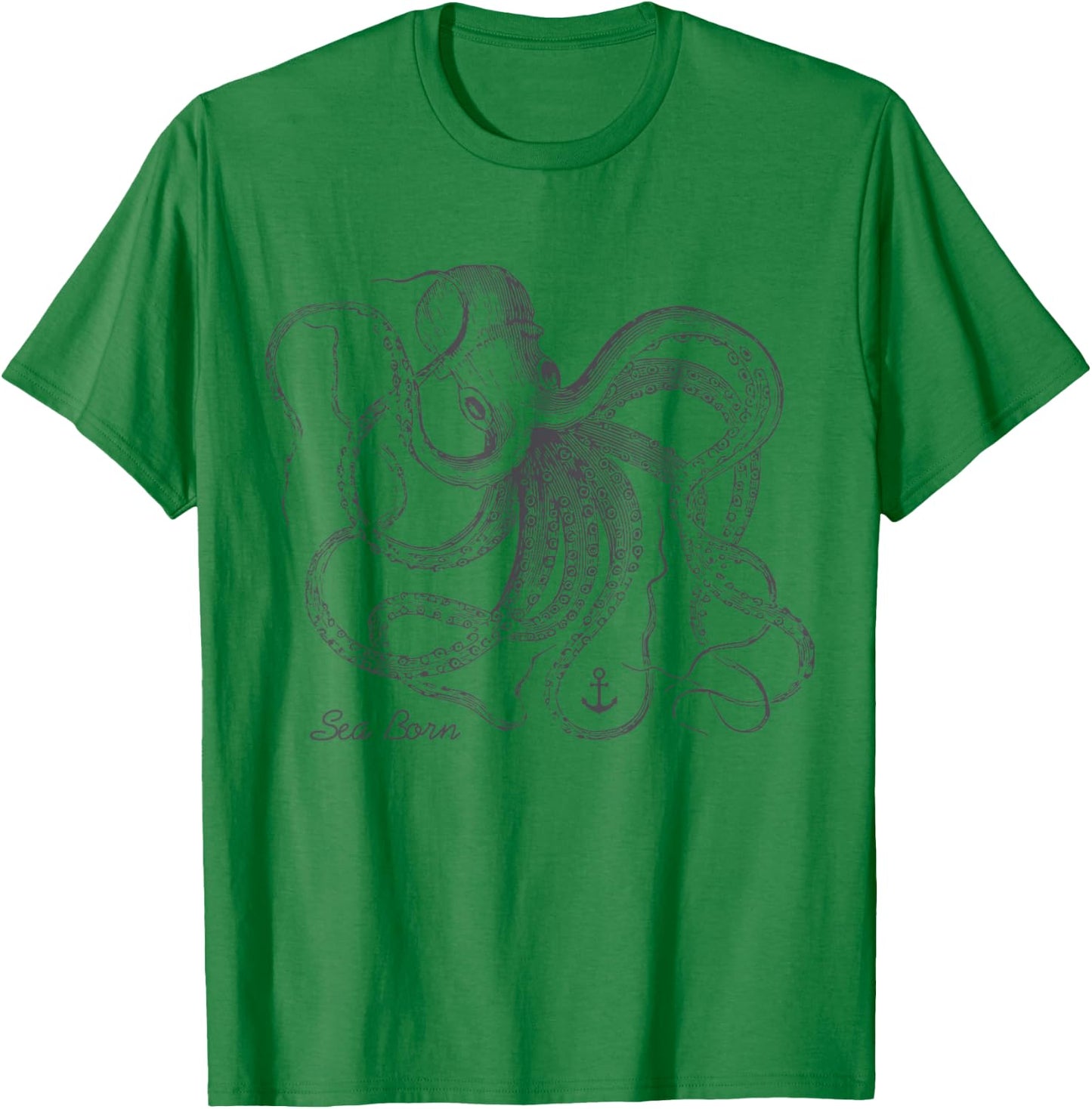 Vintage Black Octopus Marine Biologist Ocean Sea Life T-Shirt - T-Shirt | Irish Green