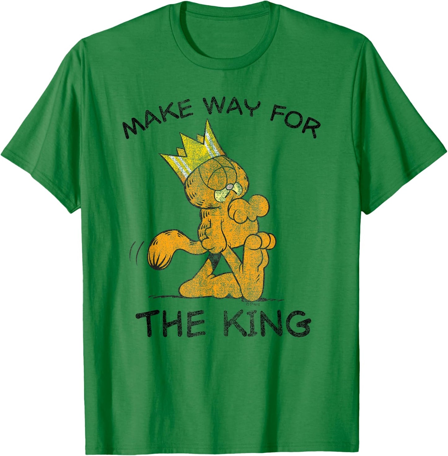 Garfield Make Way for The King Cartoon Cat T-Shirt - T-Shirt | Irish Green
