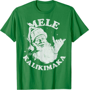 Retro Christmas Surf, Mele Kalikimaka Santa Shaka Hawaii T-Shirt - T-Shirt | Irish Green