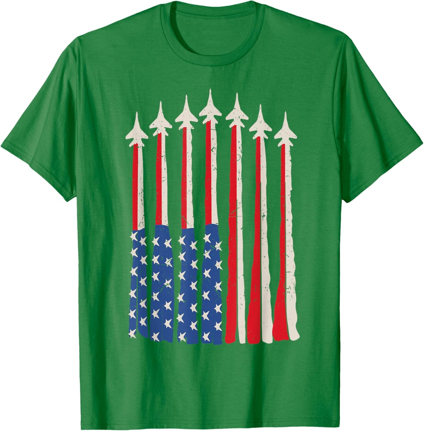 American Flag Fighter Jet Patriotic Toddler Boy 4th July USA T-Shirt - T-Shirt | Irish Green