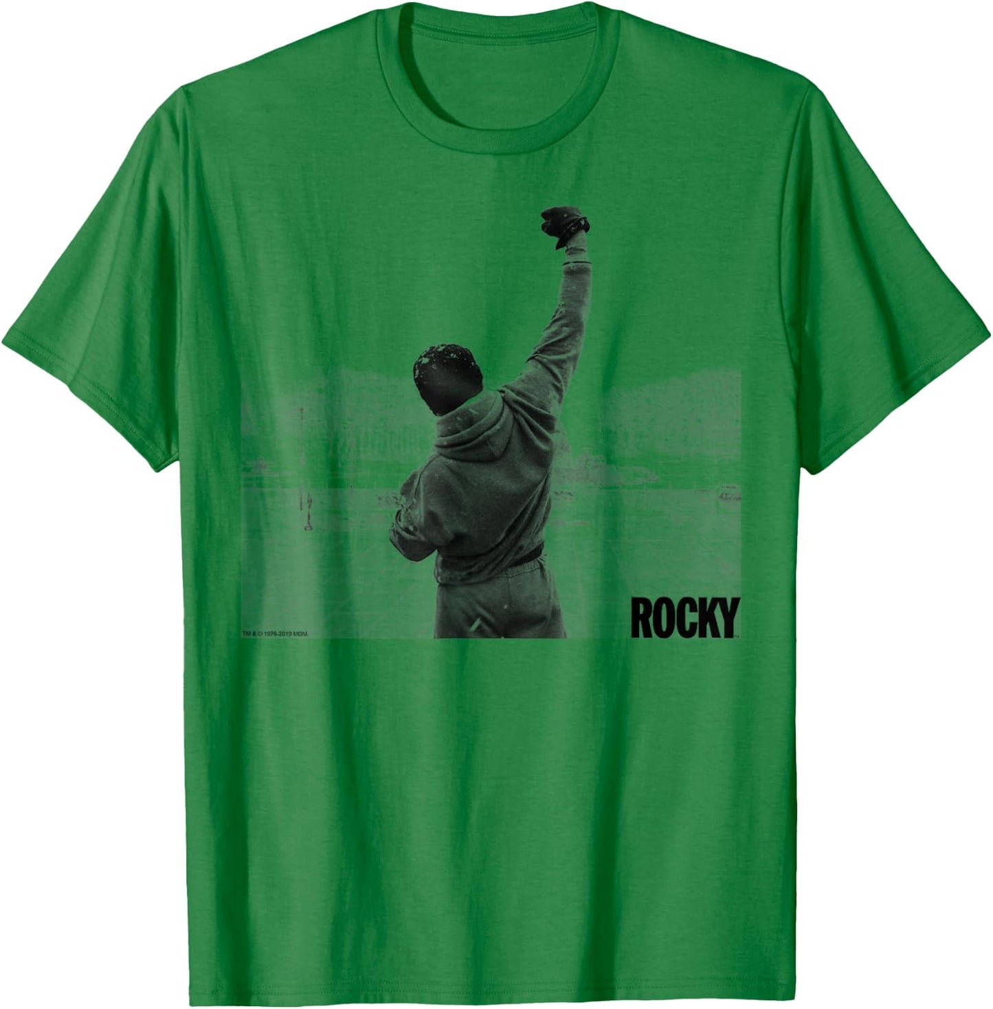 Rocky Fist Raise Grey Scale Movie Poster T-Shirt - T-Shirt | Irish Green