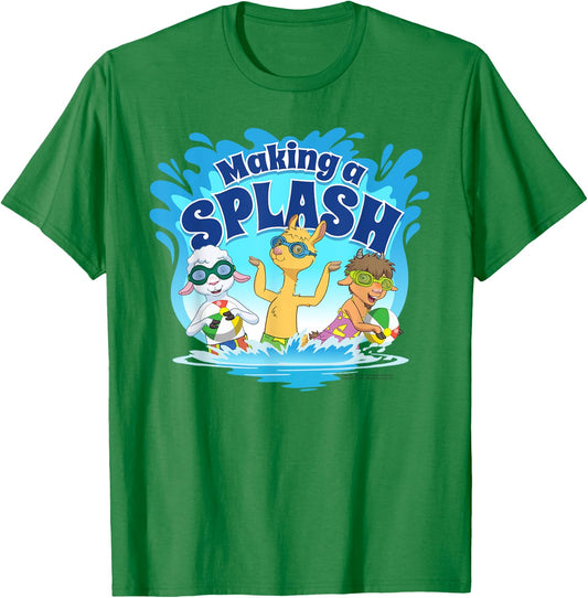 Llama Llama Netflix Pool Party "Making a Splash" Shirt T-Shirt - T-Shirt | Irish Green