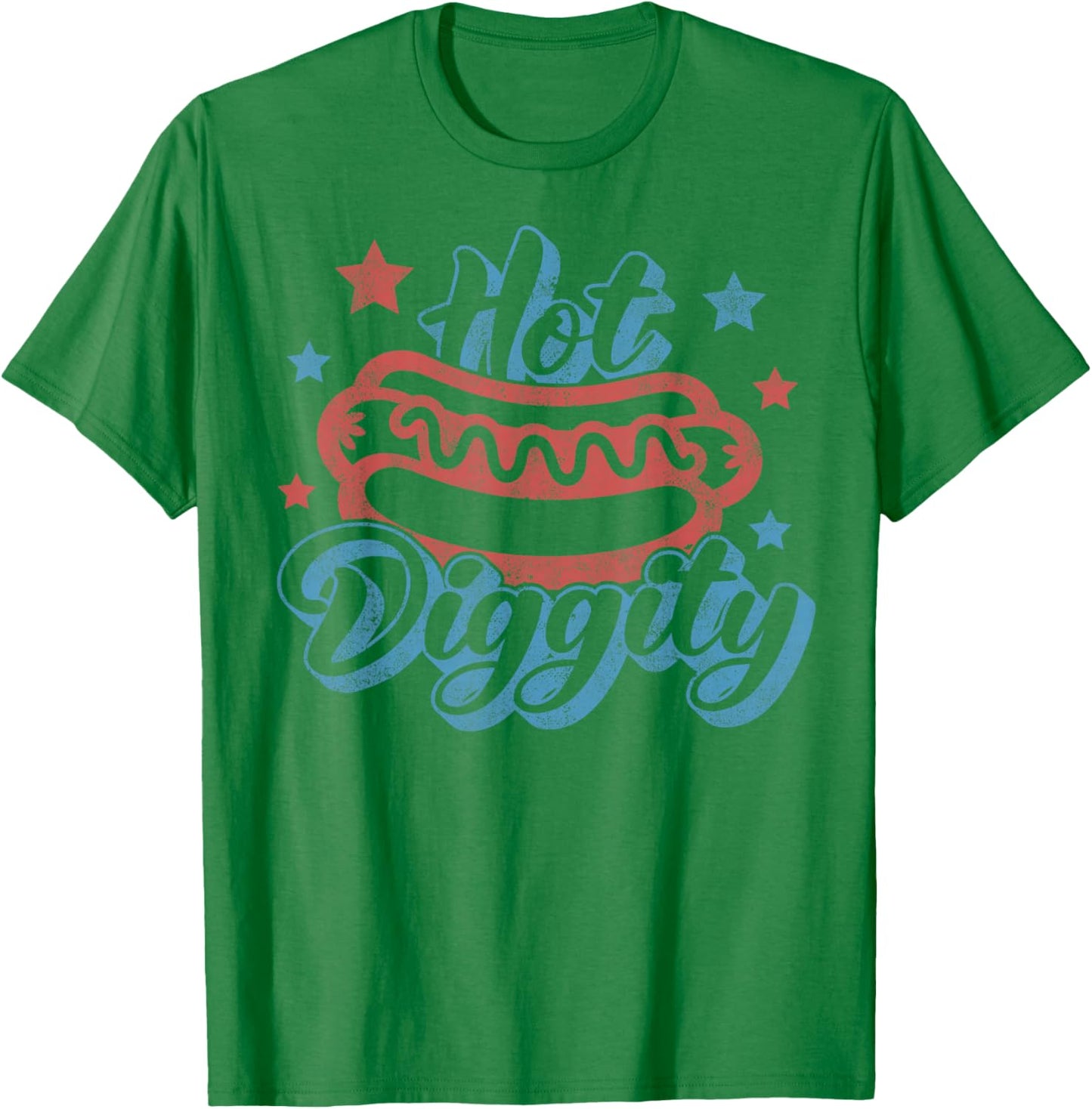 American Hot Diggity Hotdog BBQ 4th of July USA Hot Dog T-Shirt - T-Shirt | Irish Green