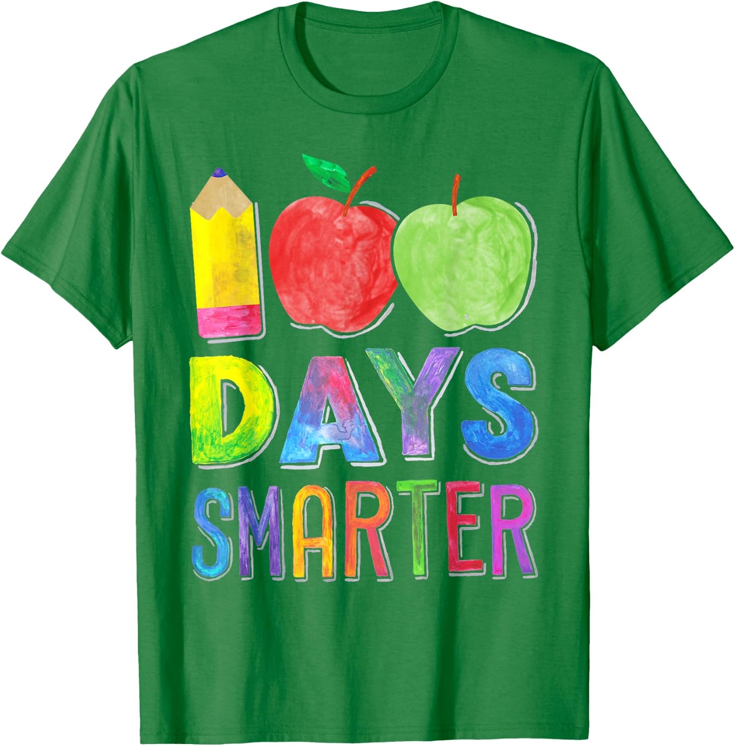 100 Days Smarter 100th Day of School Shirt Women Teacher T-Shirt - T-Shirt | Irish Green