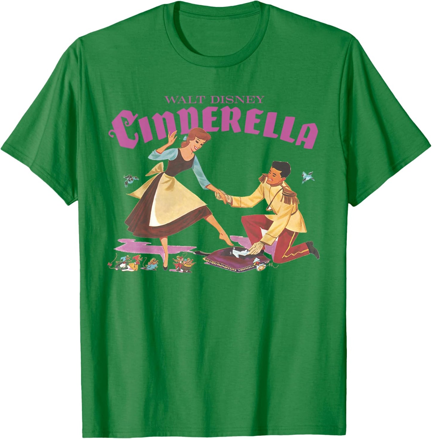 Disney Cinderella Shoe Fitting Title Logo T-Shirt - T-Shirt | Irish Green
