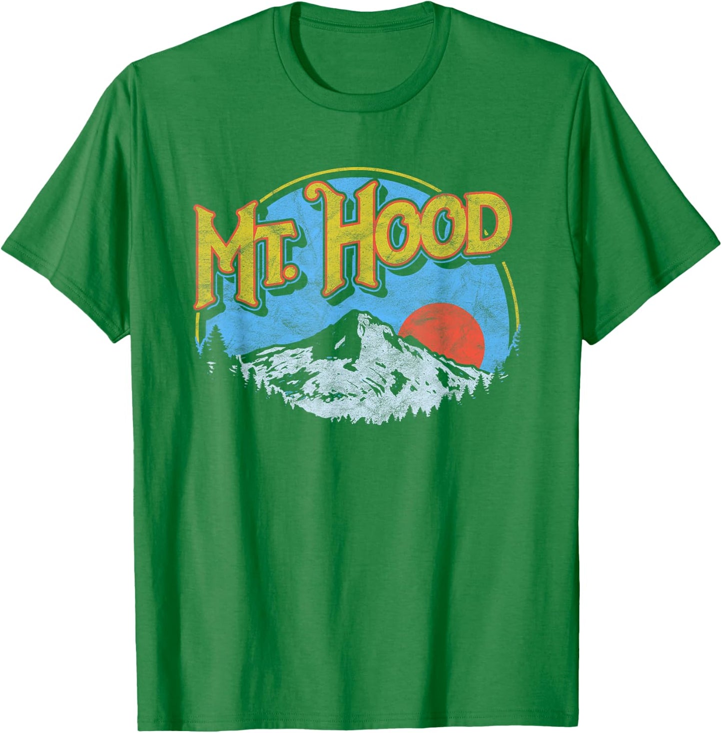 Vintage Mt Hood Oregon Nature & Outdoors Retro Graphic Shirt T-Shirt - T-Shirt | Irish Green