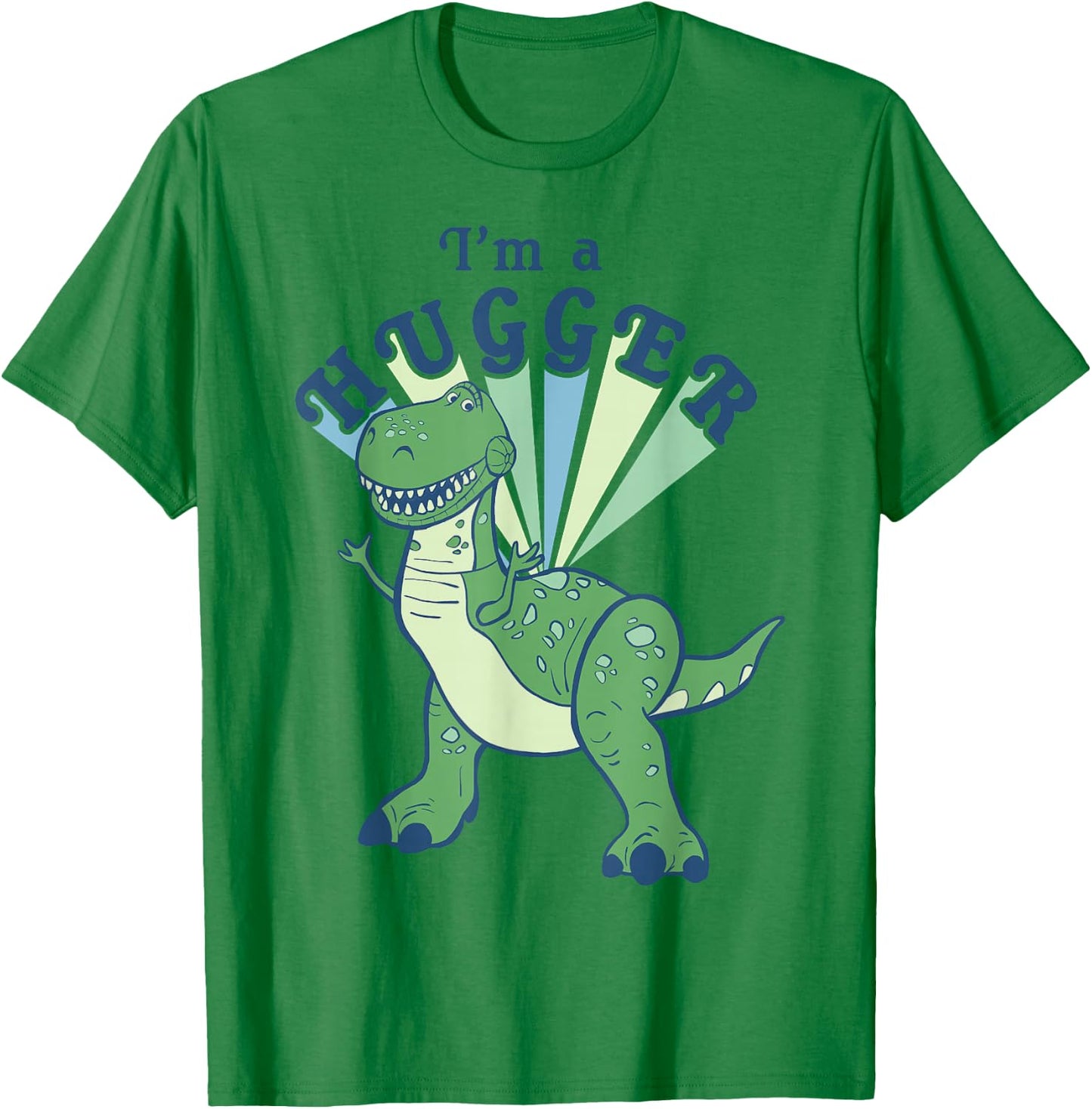 Disney Pixar Toy Story 4 Rex I'm A Hugger Colorful Portrait T-Shirt - T-Shirt | Irish Green