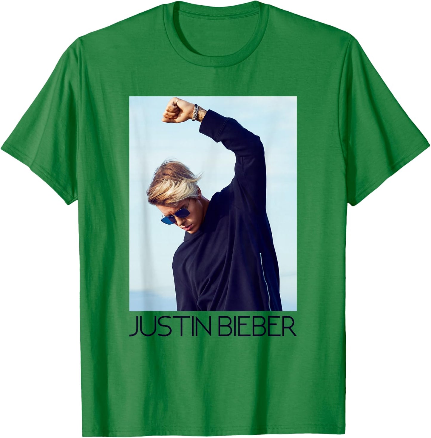 Justin Bieber Official Blue Shades Fist T-Shirt - T-Shirt | Irish Green