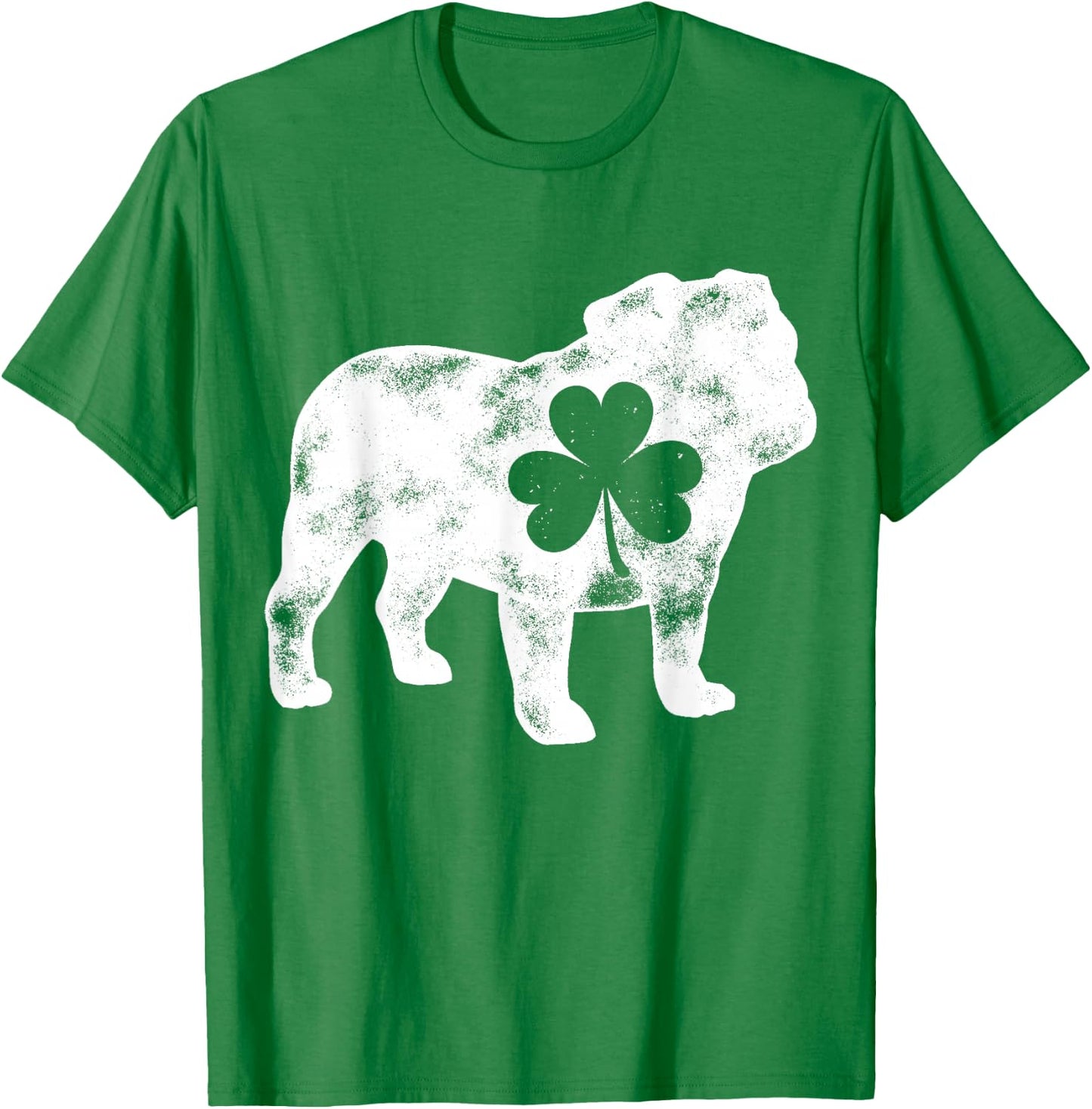 English Bulldog St Patricks Day Boys Men Dog Shamrock Green T-Shirt - T-Shirt | Irish Green