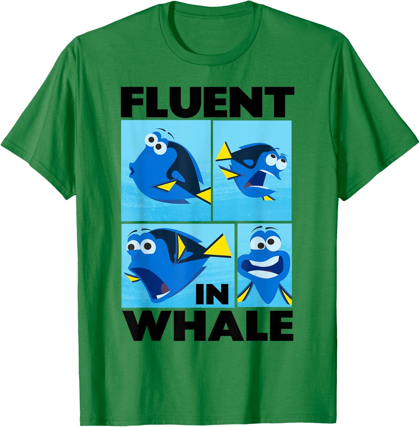 Disney Pixar Finding Dory Fluent in Whale Dory Box Ups T-Shirt - T-Shirt | Irish Green