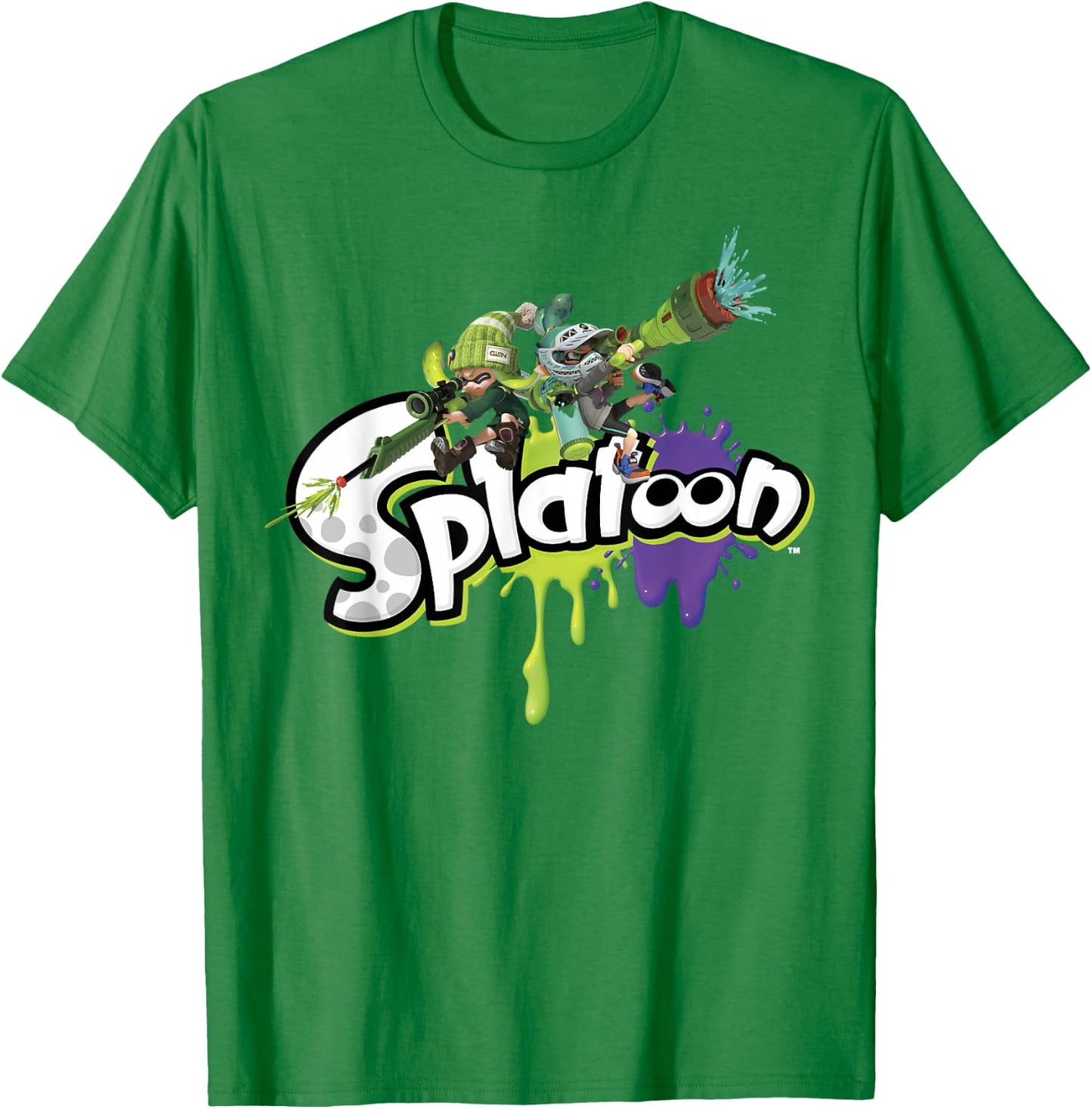 Nintendo Splatoon Splatter Back To Back Graphic T-Shirt - T-Shirt | Irish Green