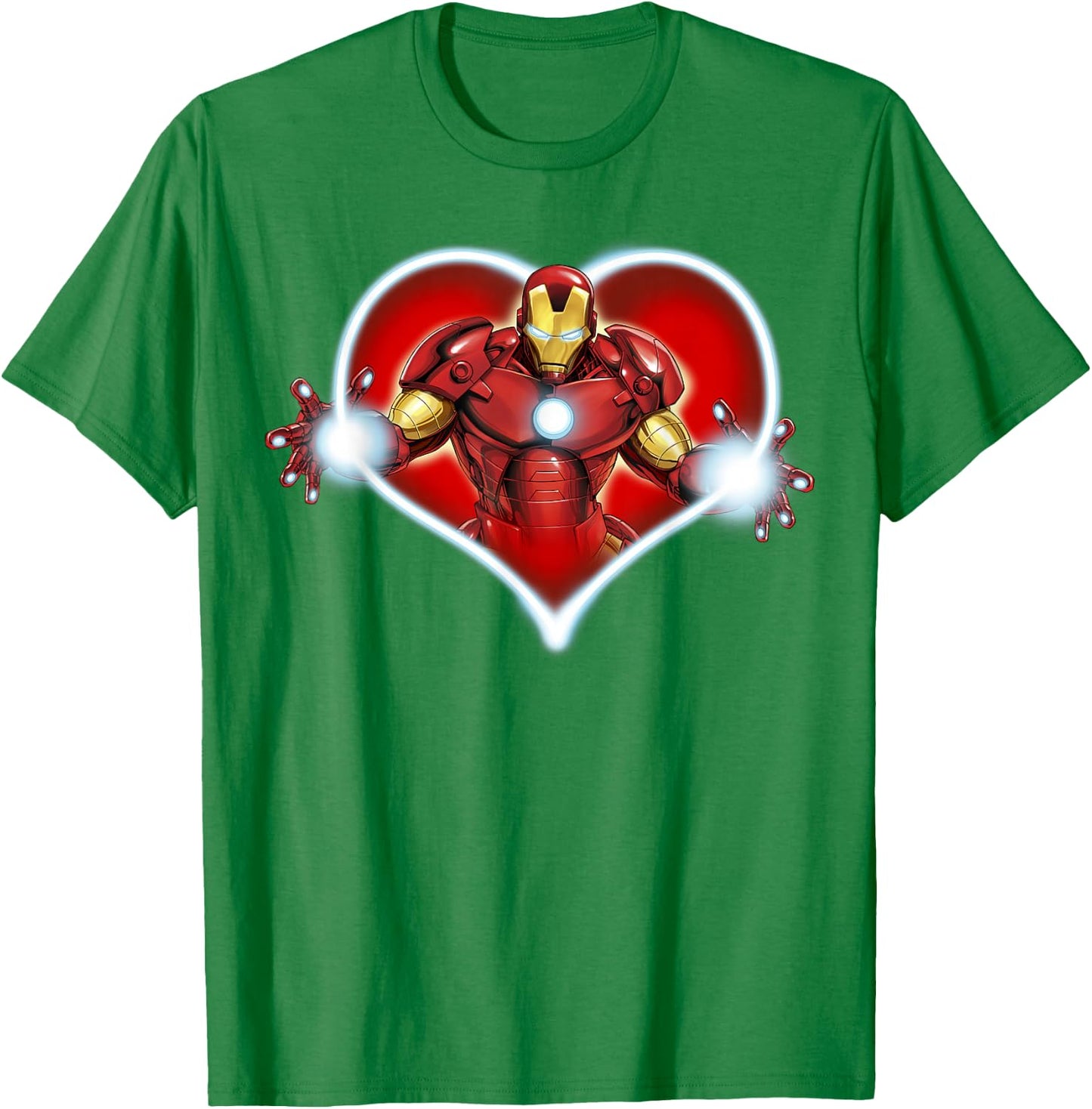 Marvel Iron Man Heart Blaster Glow Valentine Graphic T-Shirt - T-Shirt | Irish Green