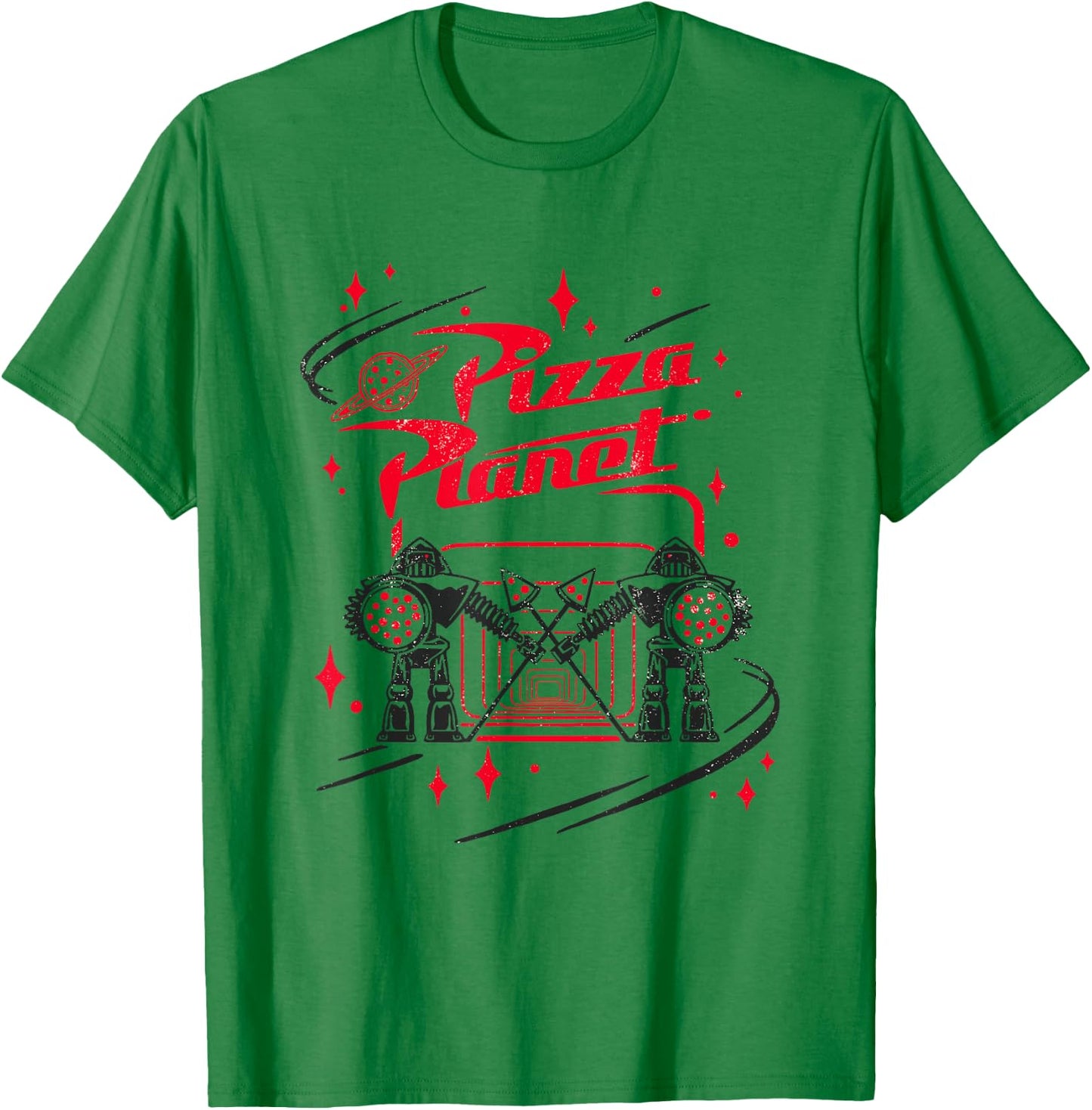 Disney Pixar Toy Story Pizza Planet Cool Guards Retro Logo T-Shirt - T-Shirt | Irish Green