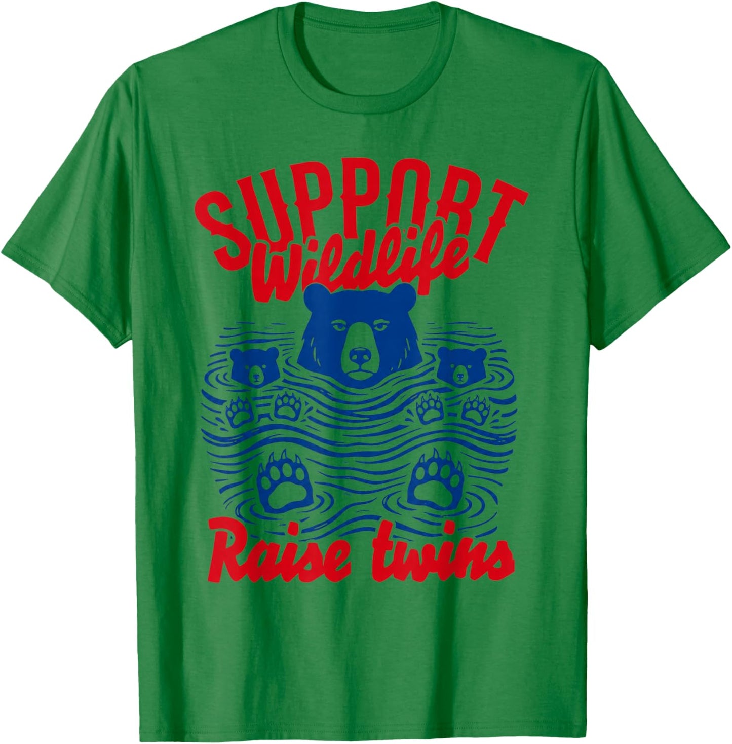 Support Wildlife Raise Twins T-Shirt - T-Shirt | Irish Green