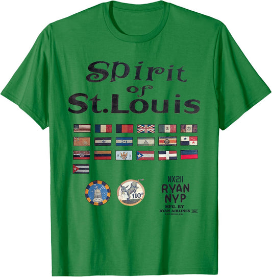Spirit of St. Louis | Historical Aviation Series T-Shirt - T-Shirt | Irish Green
