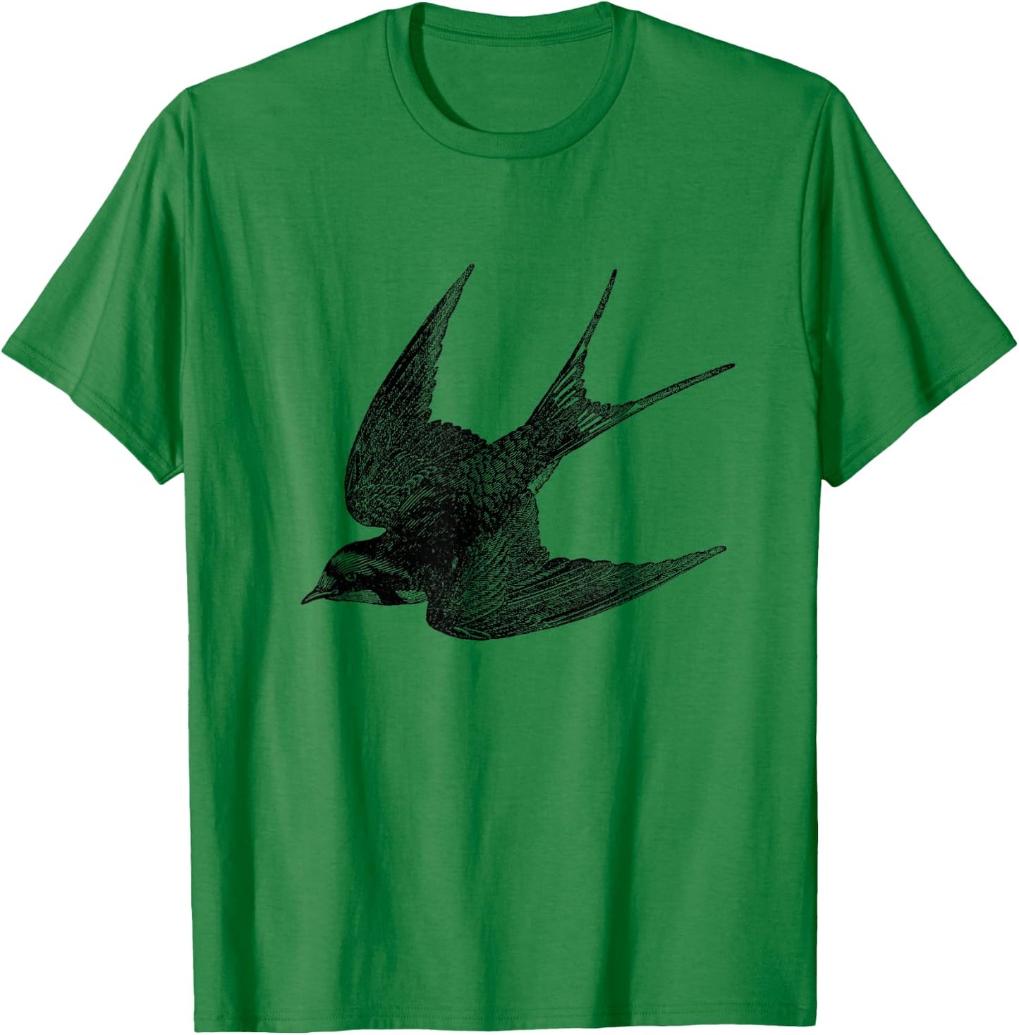 Barn Swallow Bird Print T-Shirt - T-Shirt | Irish Green
