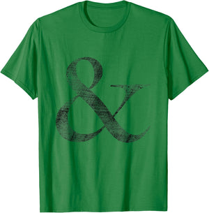 Big Medium Letterpress Style White Ampersand T-Shirt - T-Shirt | Irish Green