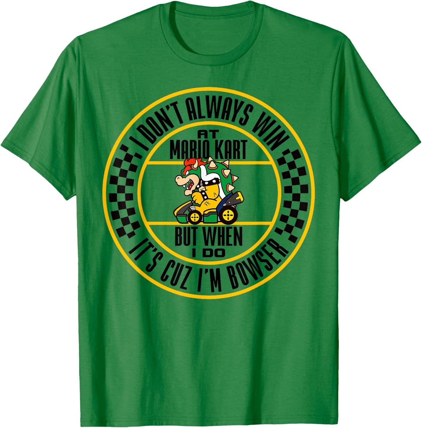 Nintendo Mario Kart Winning As Bowser Graphic T-Shirt - T-Shirt | Irish Green