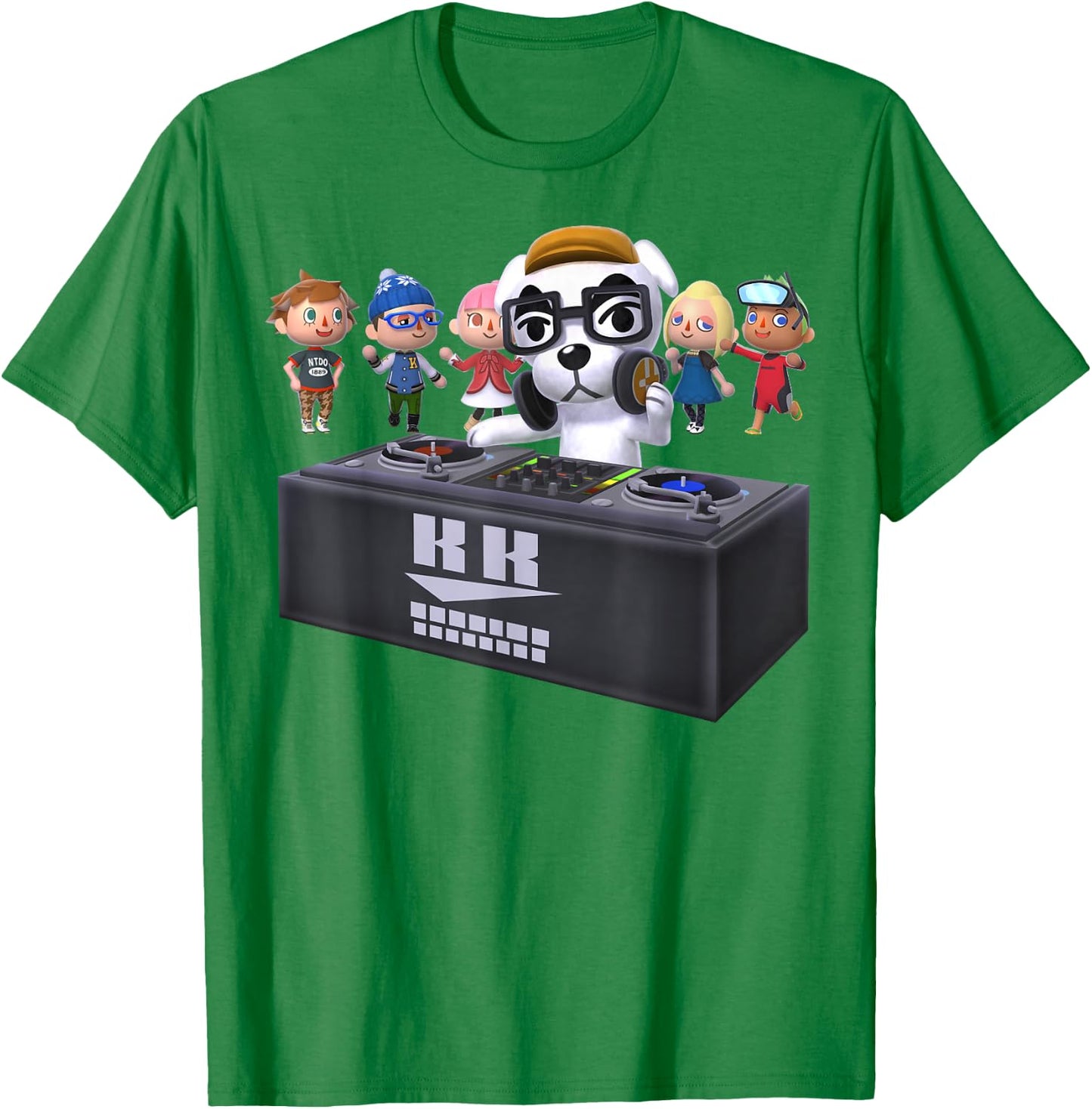 Animal Crossing K.K. Slider DJ Group Shot Graphic T-Shirt - T-Shirt | Irish Green