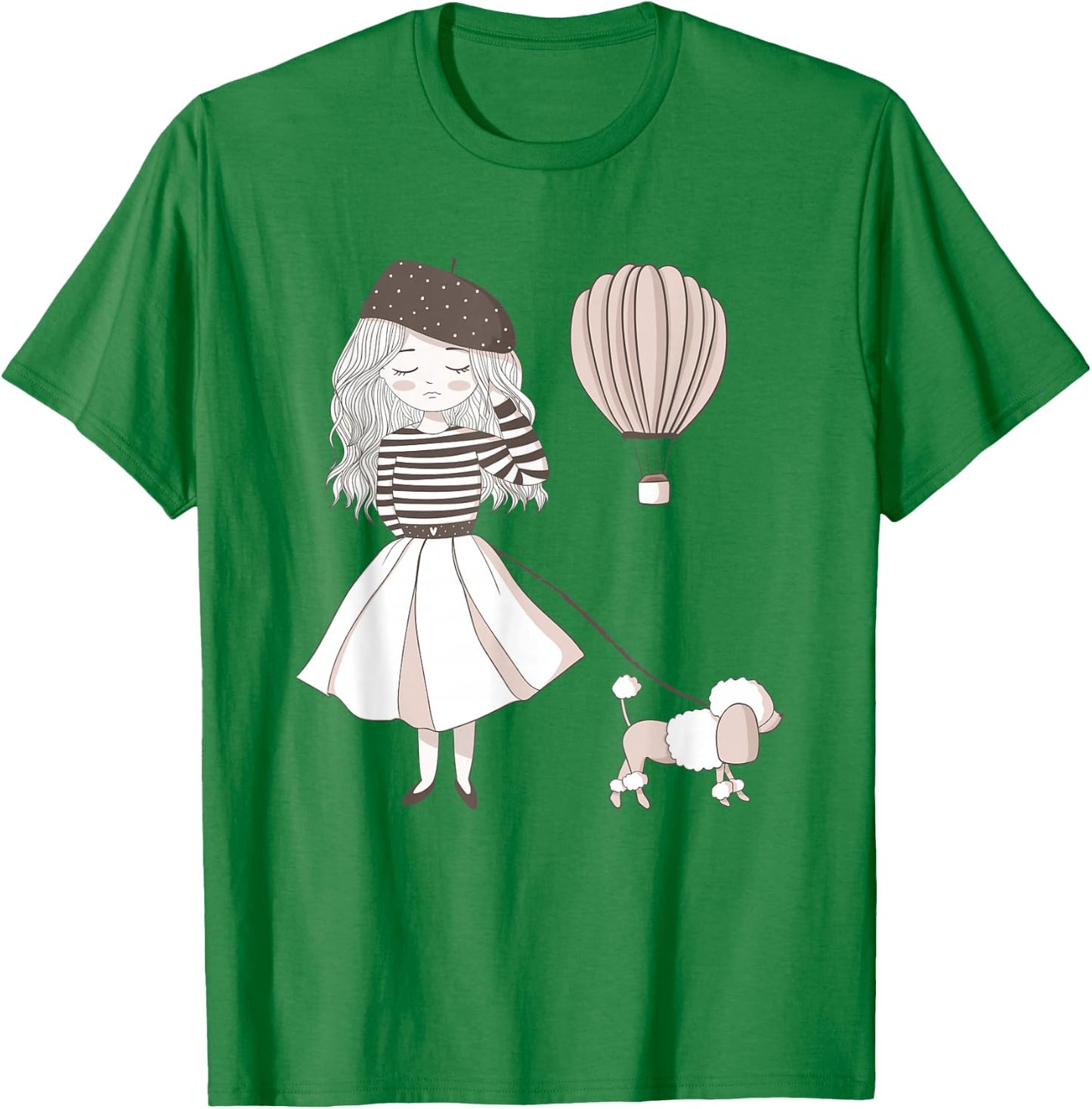 Sassy Southern Charm & Grace | Paris France | Cute French Girl & Poodle Gift T-Shirt - T-Shirt | Irish Green