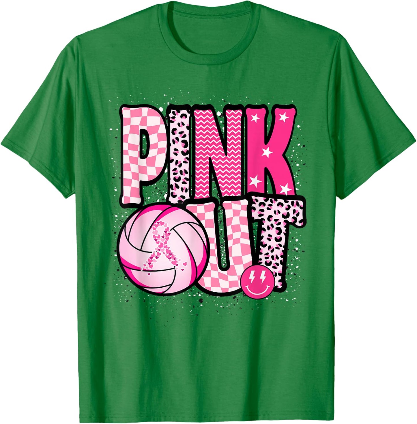 Dig For A Cure Volleyball Pink Out Breast Cancer Awareness T-Shirt - T-Shirt | Irish Green