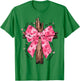 Love Like Jesus Religious God Christian Cross Coquette Bow T-Shirt - T-Shirt | Irish Green
