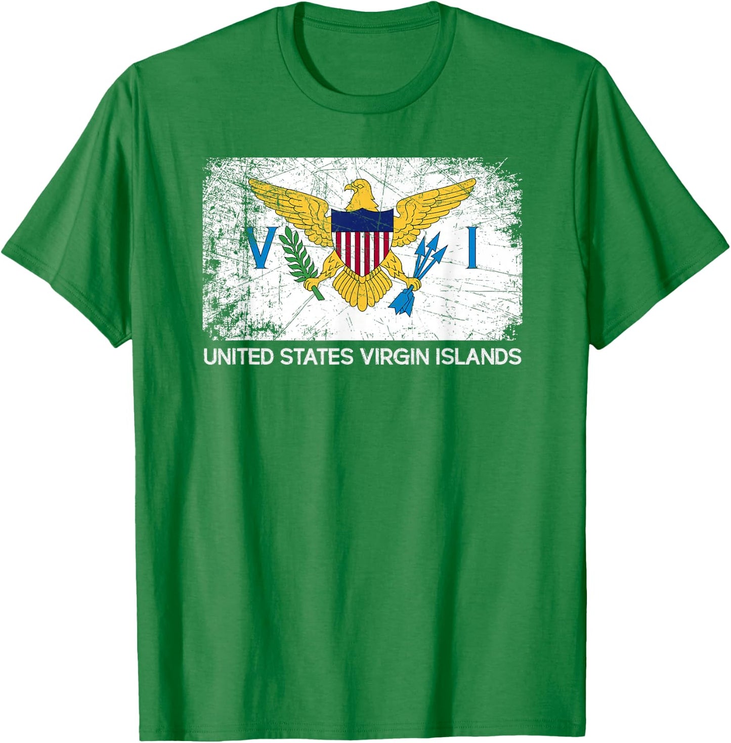 USVI Flag | Vintage Made In U.S. Virgin Islands Gift T-Shirt - T-Shirt | Irish Green