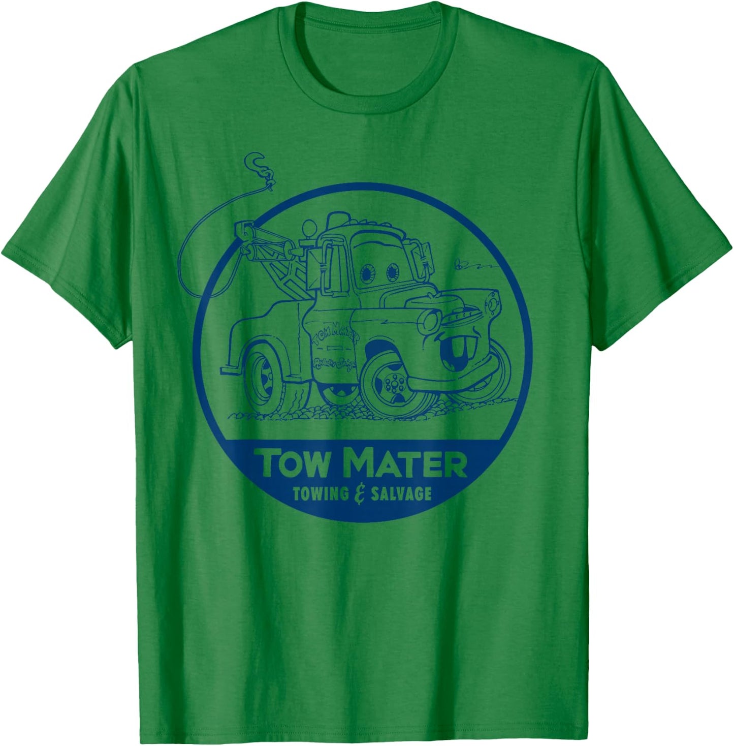 Disney Pixar Cars Tow Mater Salvage Vintage Sketch Badge T-Shirt - T-Shirt | Irish Green