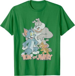 Tom and Jerry Pastel Pals Vintage Group Shot T-Shirt - T-Shirt | Irish Green