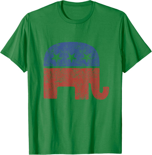 Republican Elephant Vintage Logo Gift T-Shirt - T-Shirt | Irish Green