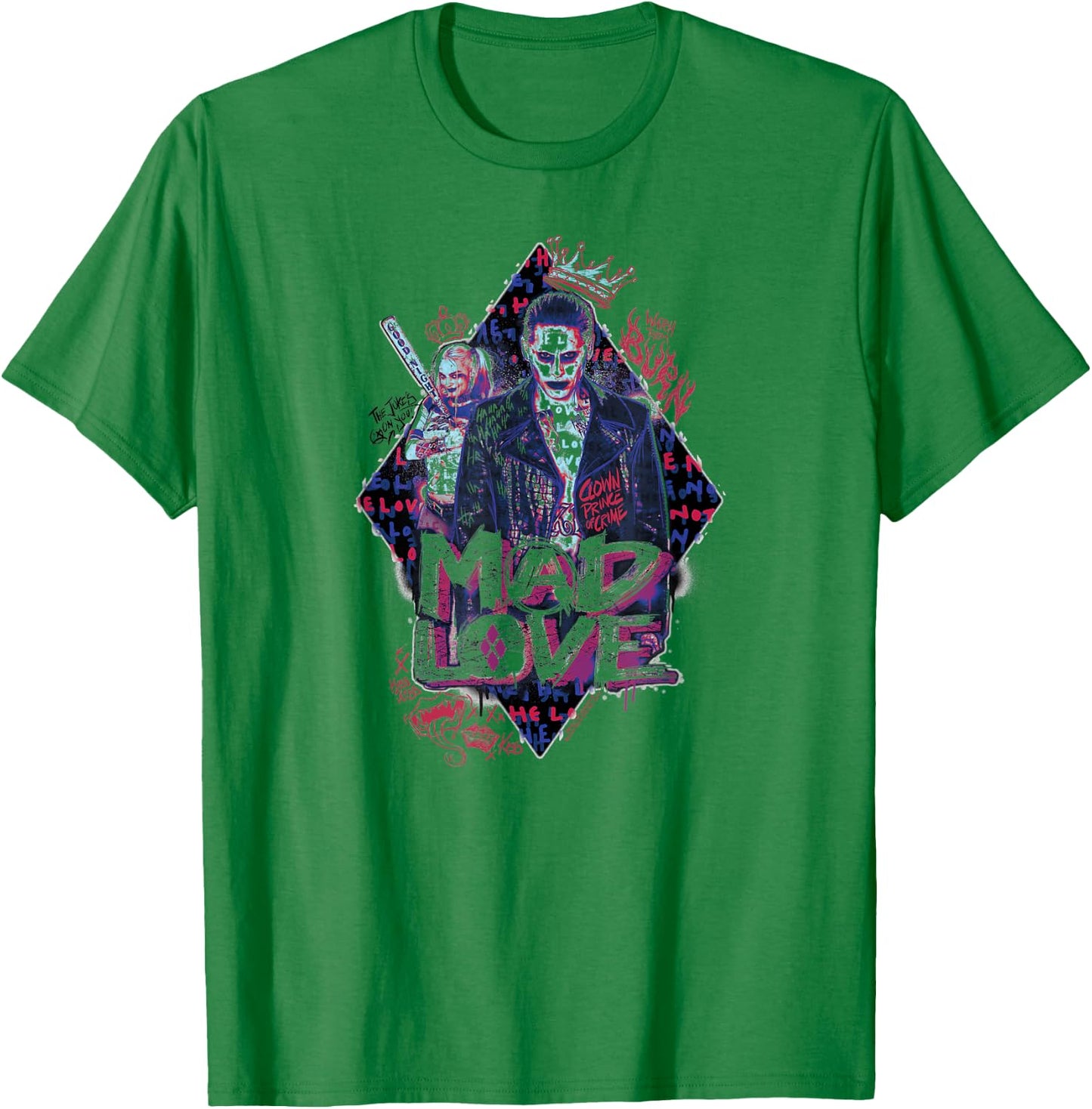 Suicide Squad Harley Quinn & Joker Mad Love T-Shirt - T-Shirt | Irish Green