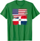 Half Dominican Flag | Vintage USA Gift T-Shirt - T-Shirt | Irish Green