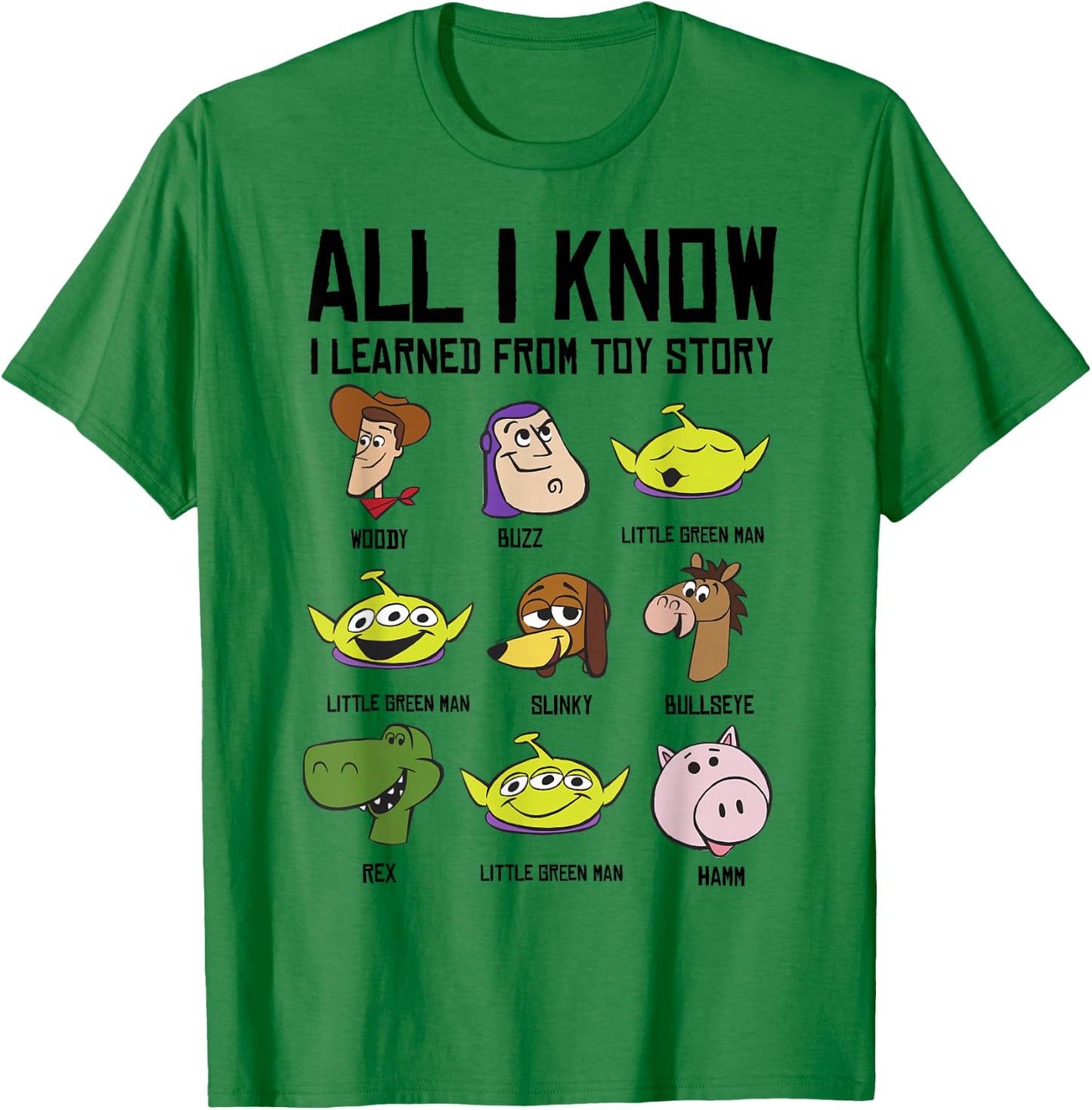 Disney Pixar Toy Story All I Know I Learned From Toy Story T-Shirt - T-Shirt | Irish Green