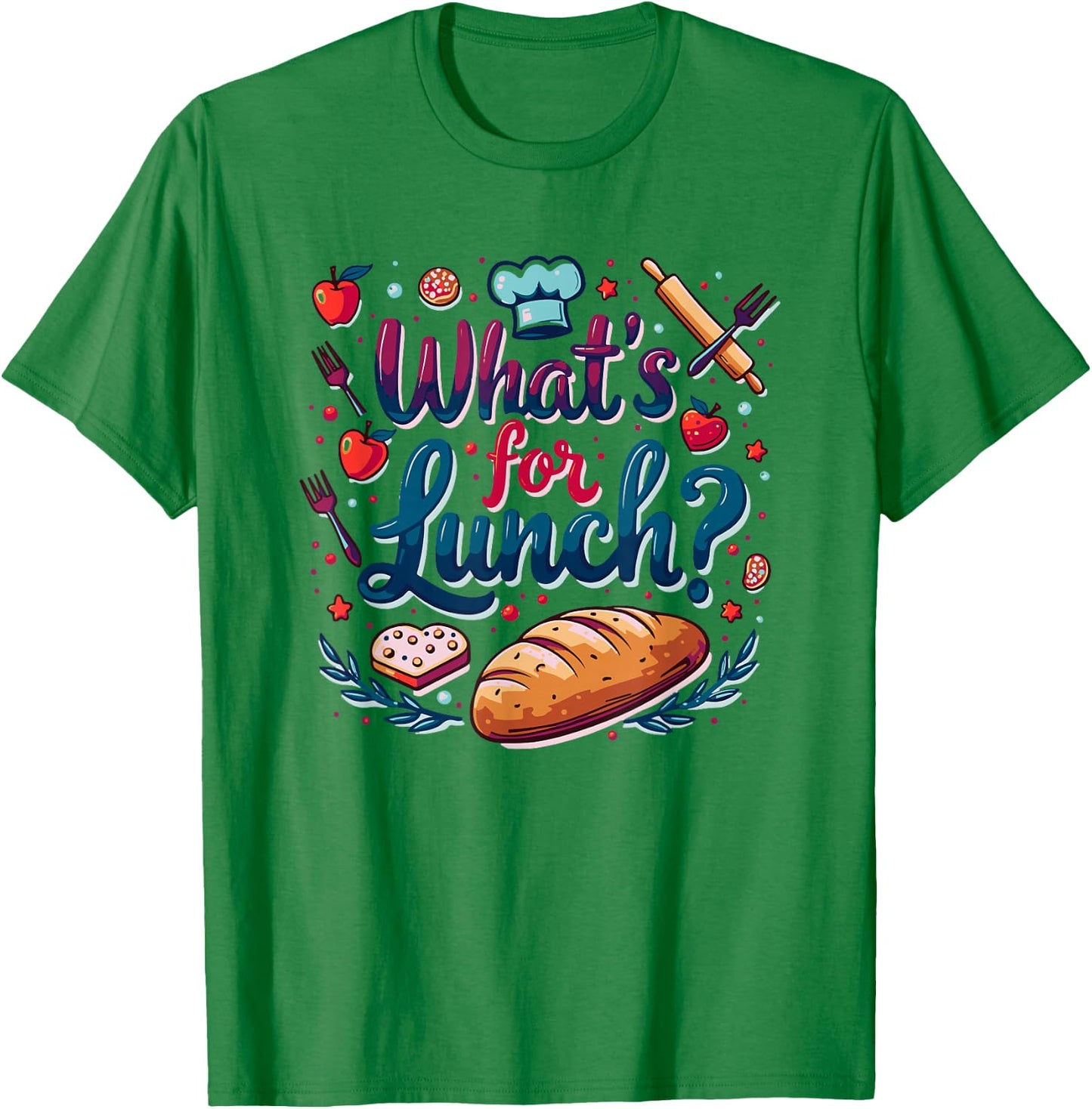 Whats for Lunch Funny Lunch Lady T-Shirt - T-Shirt | Irish Green