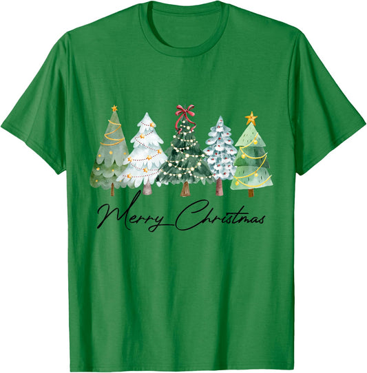 Merry Christmas Tree Family Christmas Pajamas Matching Xmas T-Shirt - T-Shirt | Irish Green