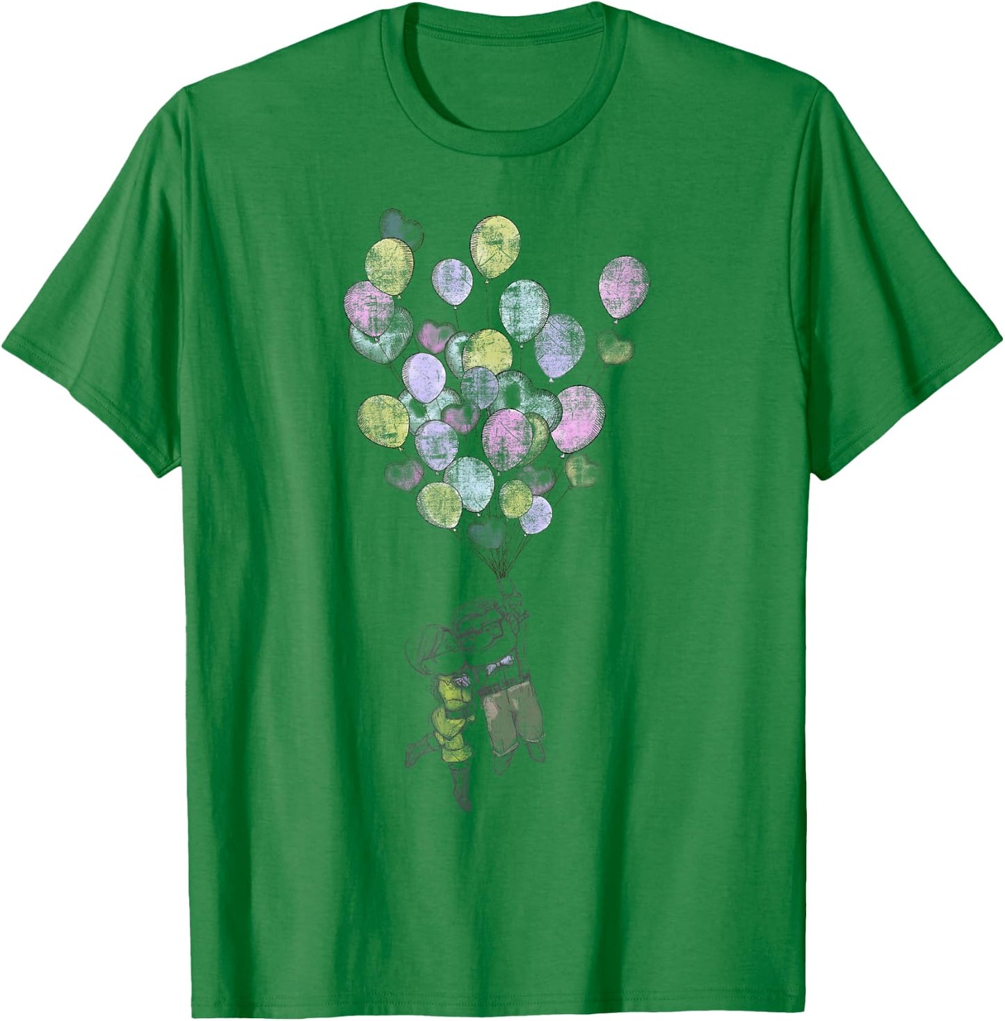 Disney Pixar Up Ellie & Carl Balloons T-Shirt - T-Shirt | Irish Green
