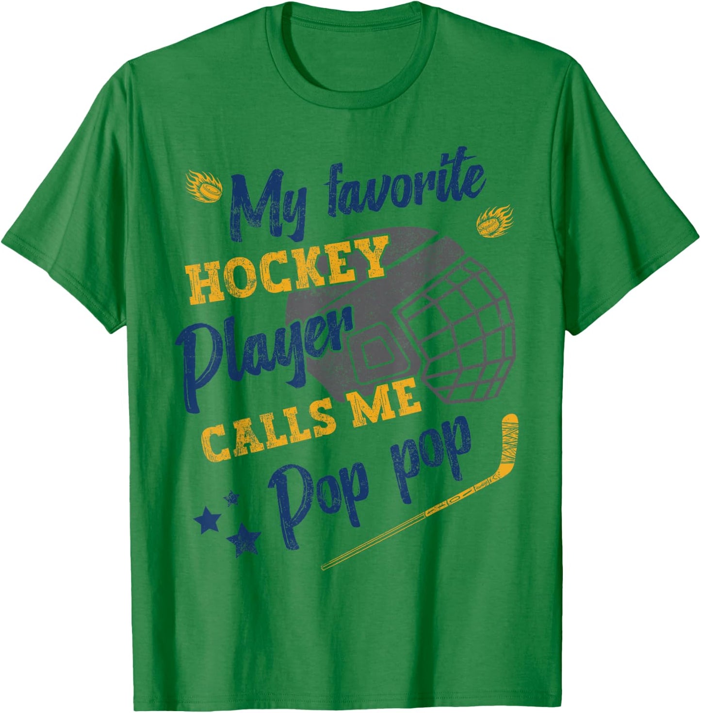 my favorite Hockey player calls me pop pop, Hockey grandpa T-Shirt - T-Shirt | Irish Green