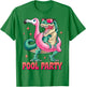 Pool Party Dinosaur Pink Flamingo Float Funny T rex Summer T-Shirt - T-Shirt | Irish Green