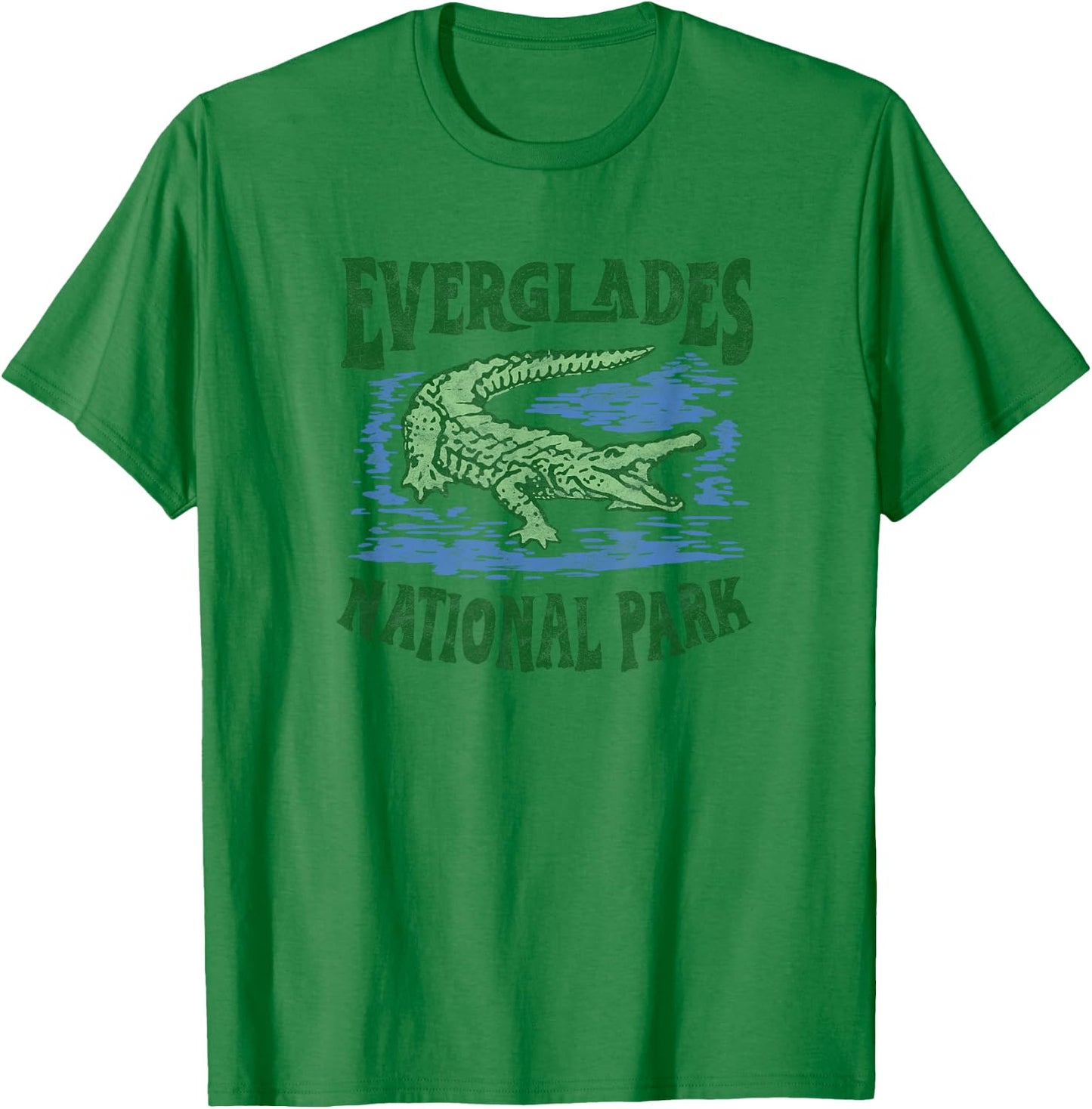 Everglades National Park Florida Retro Alligator T-Shirt - T-Shirt | Irish Green