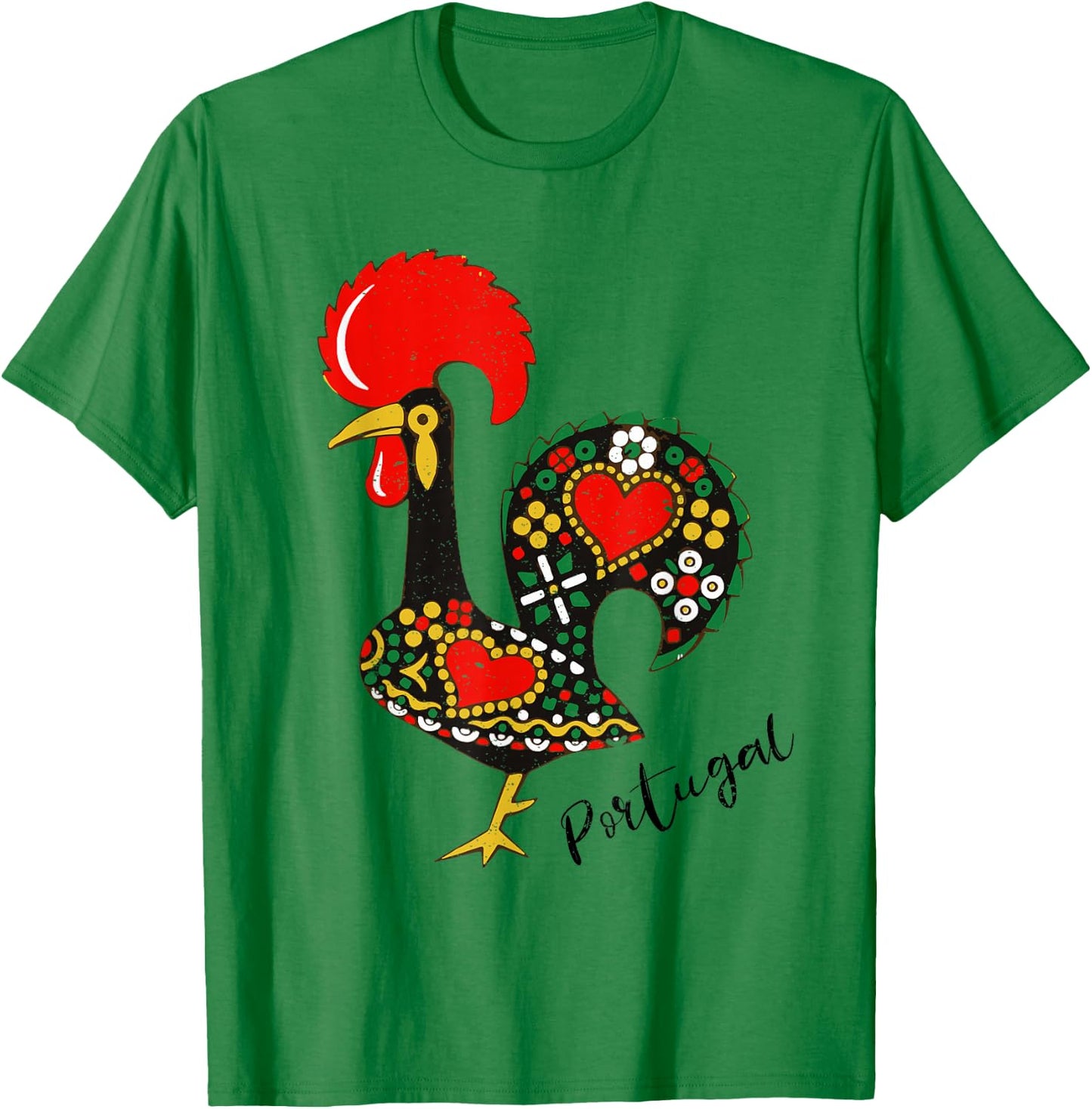 Galo de Barcelos - Portuguese Rooster Design T-Shirt - T-Shirt | Irish Green