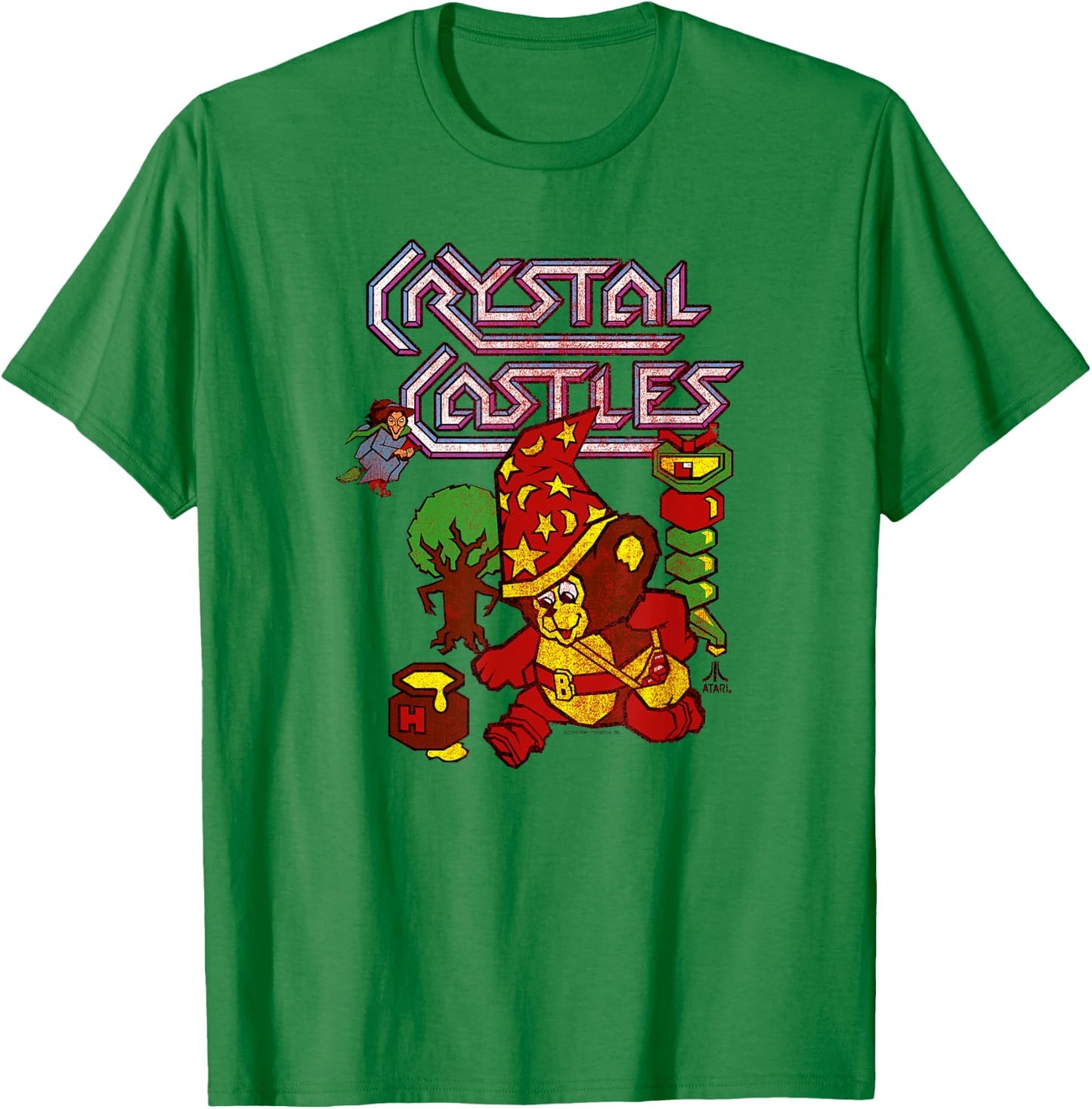 Atari Crystal Castles Bentley Bear Maze Video Game T-Shirt - T-Shirt | Irish Green