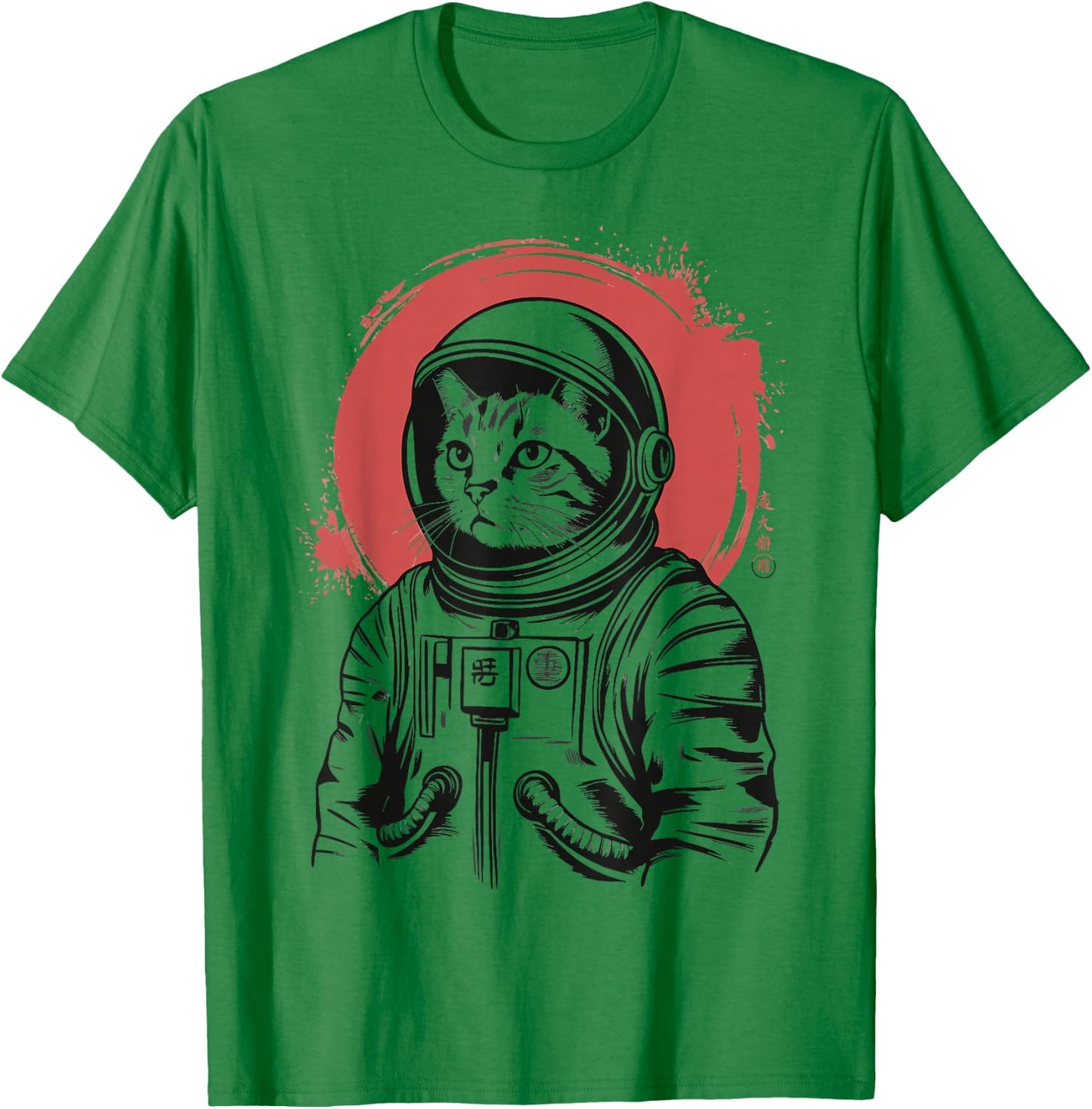 Japanese Space Cat Astronaut Kawaii T-Shirt - T-Shirt | Irish Green