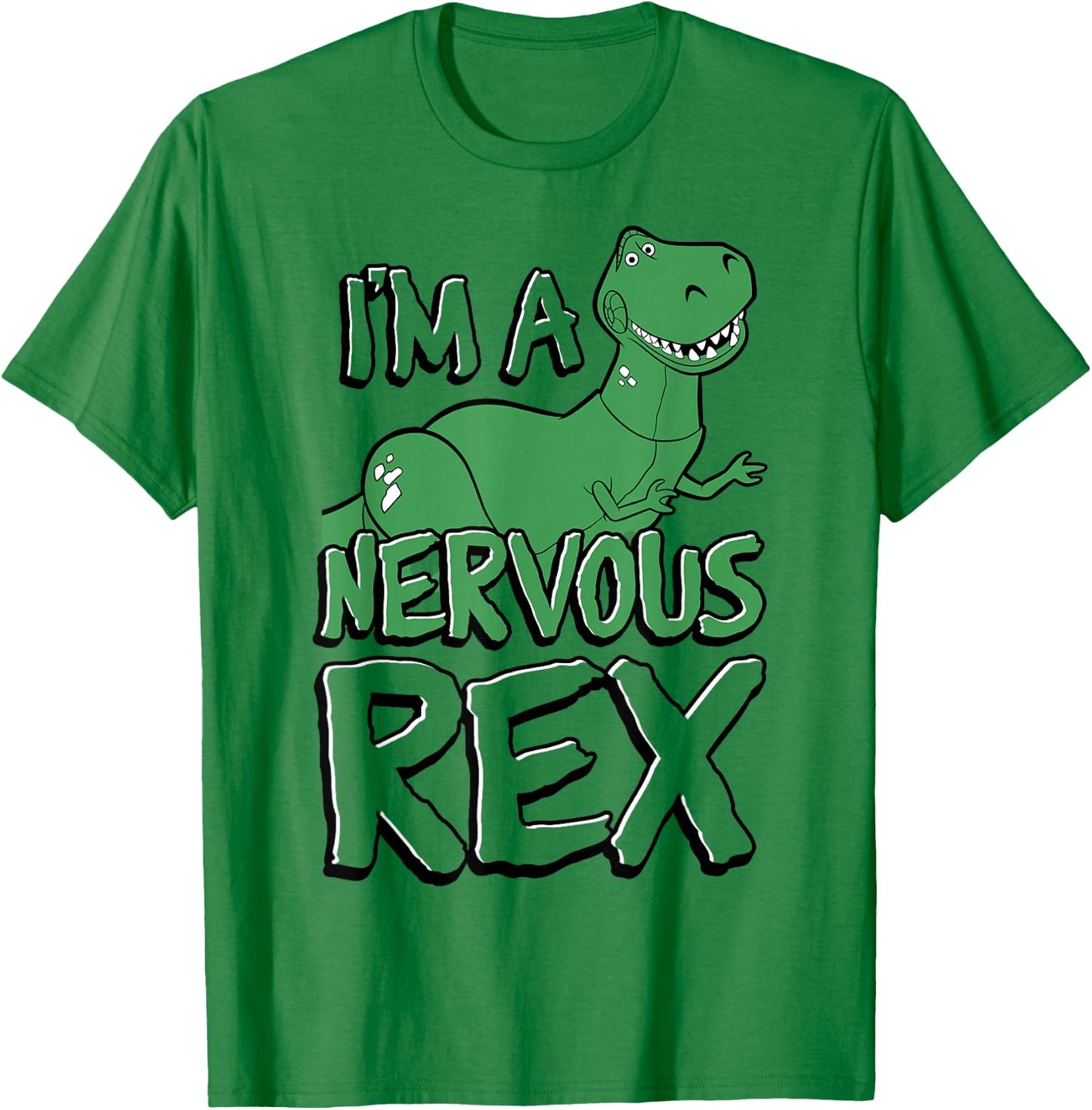 Disney Pixar Toy Story I'm A Nervous Rex Vintage Style T-Shirt - T-Shirt | Irish Green