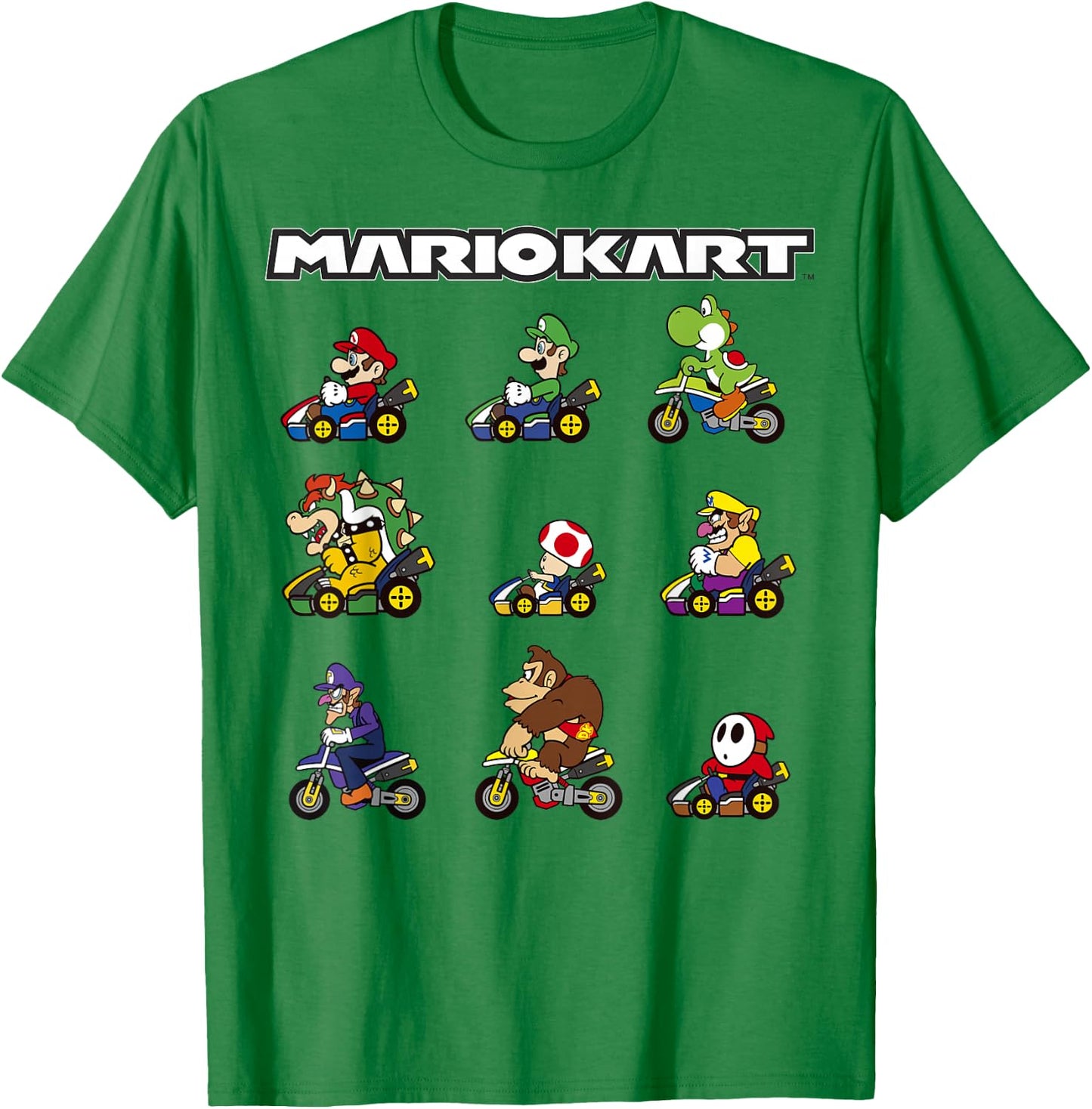 Nintendo Mario Kart Racers Ready Line-Up Graphic Small T-Shirt - T-Shirt | Irish Green