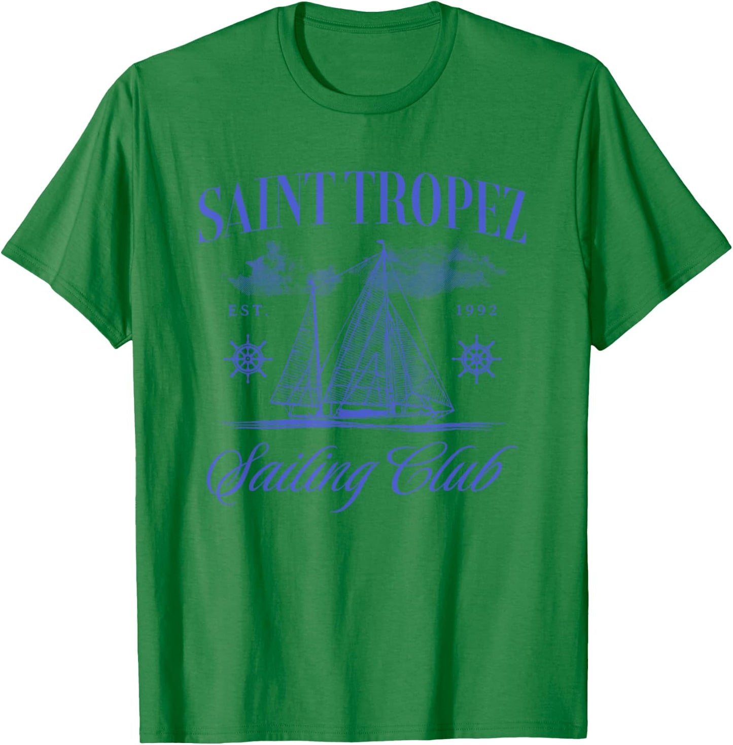 Saint Tropez Sailing Club French Riviera Vacation Travel T-Shirt - T-Shirt | Irish Green