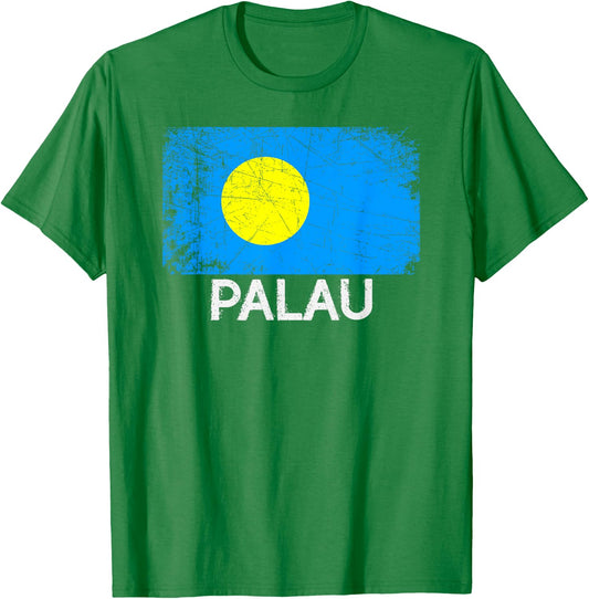Palauan Flag | Vintage Made In Palau Gift T-Shirt - T-Shirt | Irish Green